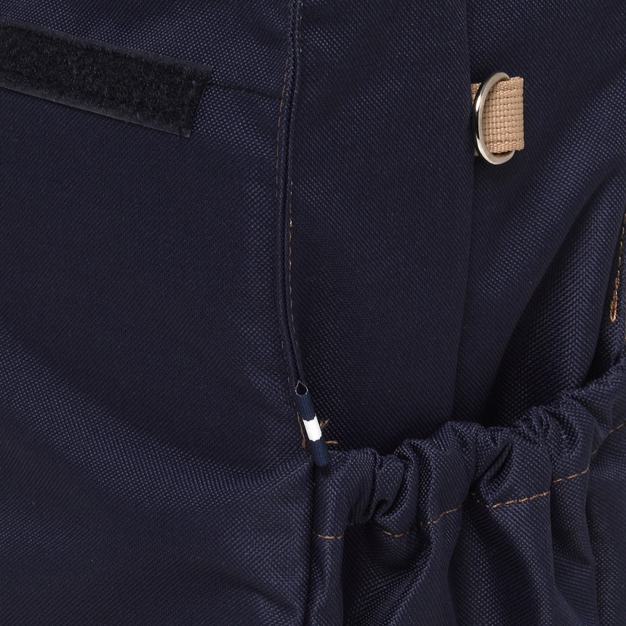 Blue Backpack with Beige Straps